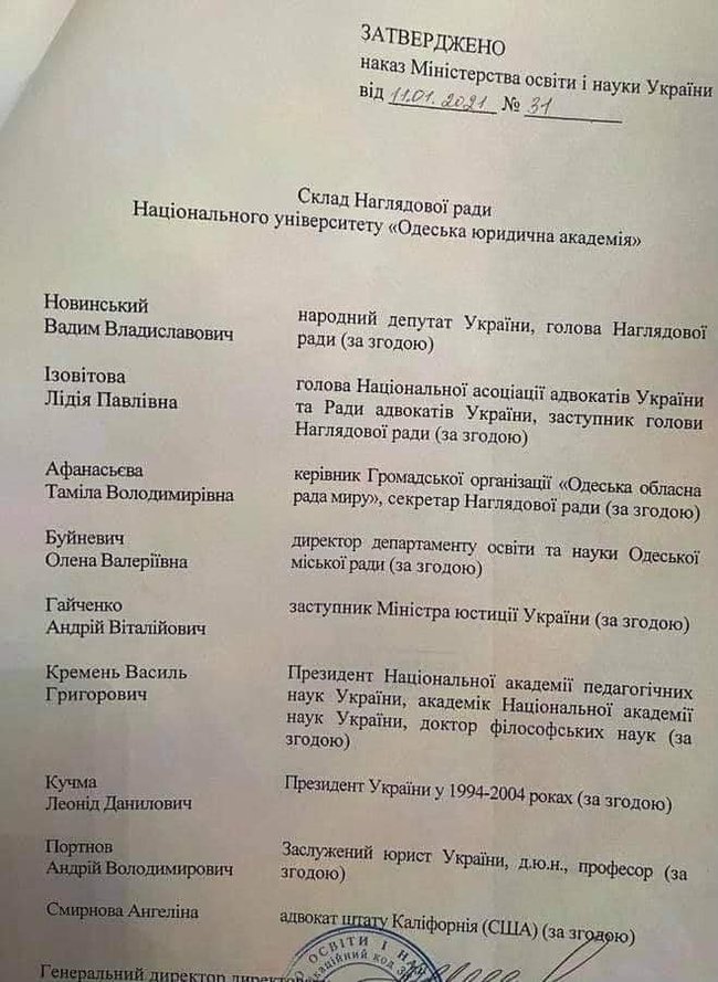 Шкарлет утвердил состав набсовета академии Кивалова: туда вошли Новинский и Портнов 01